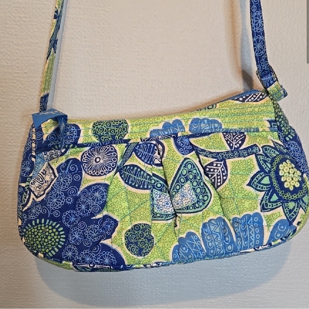 Vera Bradley Blue and Green Floral Shoulder Bag